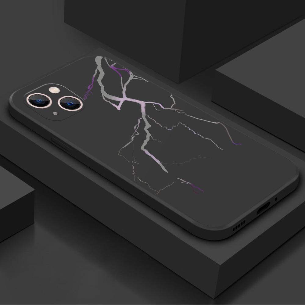 Creative Personalized Lightning Suitable for Apple 13pm Mobile Phone Case 17pro Anti-drop Protective Case Iphone16 Soft Case 11p