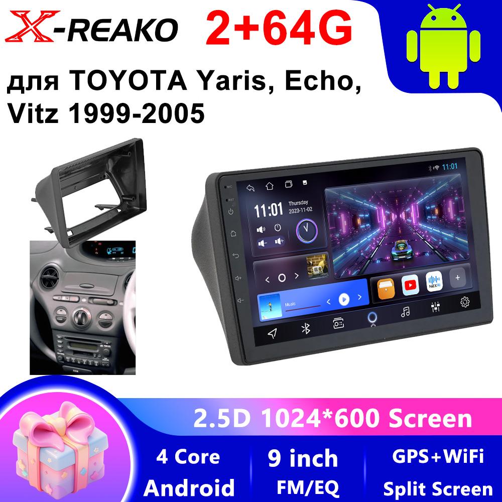 For TOYOTA Yaris Echo Vitz 1999-2005 Car Radio Android Automotive Multimedia Player GPS Navigation Carplay Touch Screen Auto Stereo