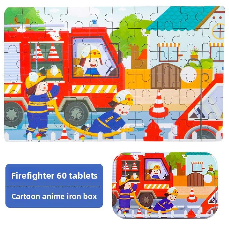 Holz-Kinderpuzzle mit 60 Teilen für Früherziehung und Konzentrationsförderung