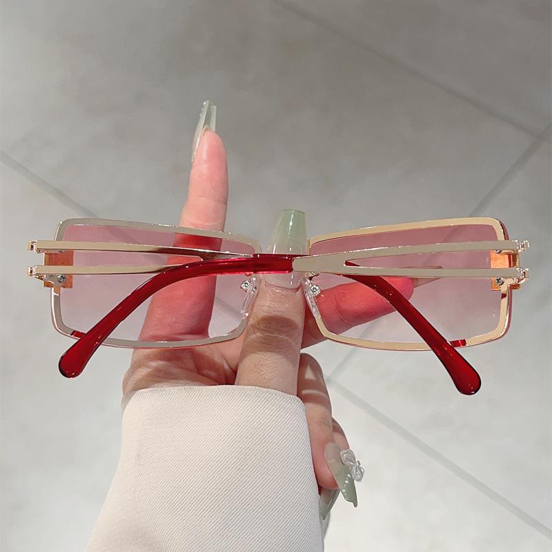 Comfortable Durable High Quality Retro High End Stylish Alloy Metal Square Shaped Female Male Women Sun Glasses