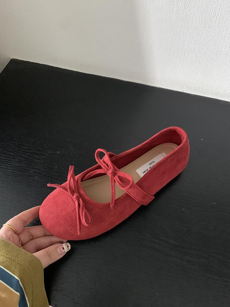 

Французский вечерний ветер Туфли Мэри Джейн Туфли на мягкой подошве Балетки Ранняя весна Туфли на плоской подошве Женские туфли Юбка с бантом 40 красный