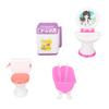 Dollhouse Bathroom Set Simulation Miniature Toilet Basin Bathtub Mirror Washing Machine Dollhouse