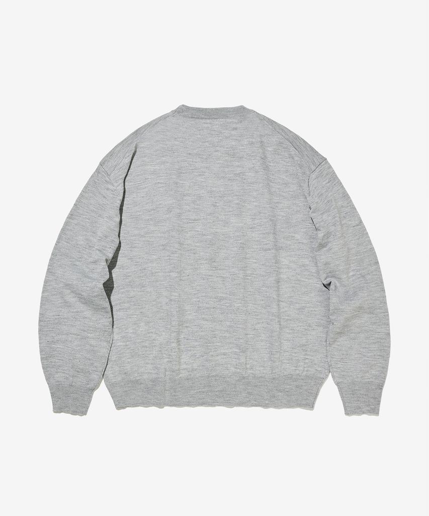 Seutaendeuobeo Crop V-Neck Knit [Gray]