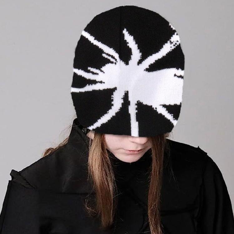 Halloween Jacquard Spiders Hat Knit Windproof Hat for Adult Winter Cycling Ski