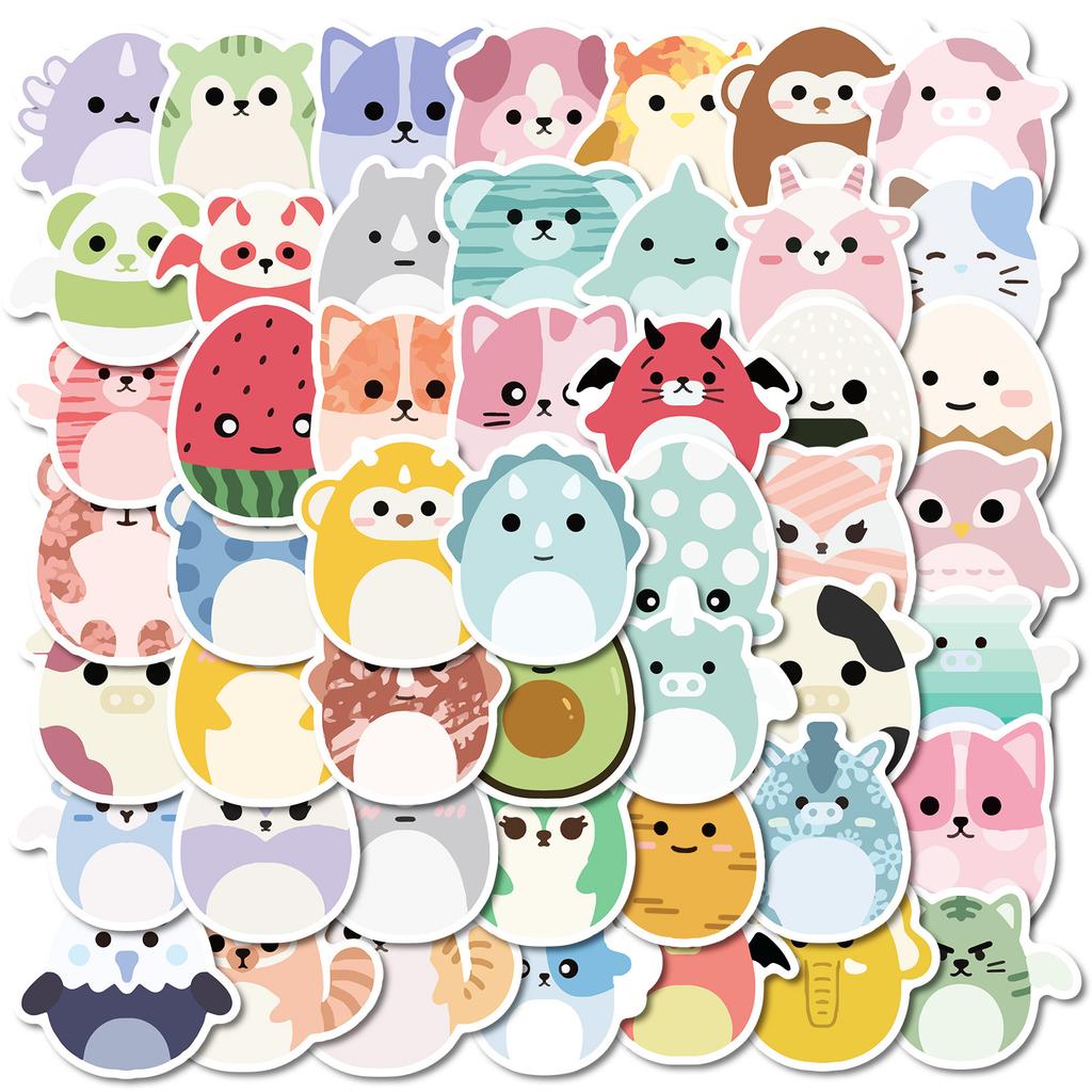50 Cute Cartoon Animal Elf Q Edition Stickers Waterproof Notebook Water Cup Decorative Stickers