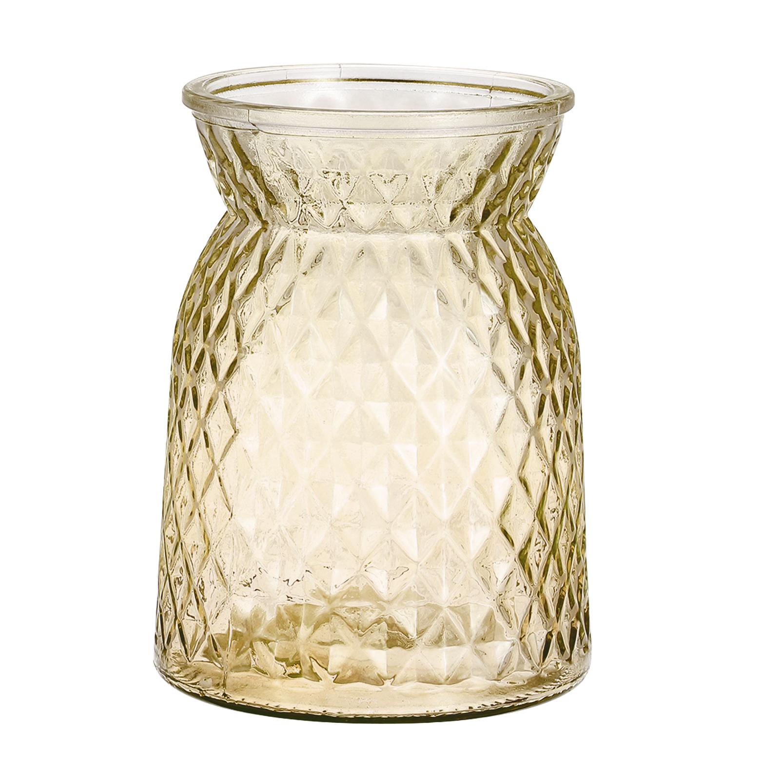 

4 x6 Clear Glass Flower Vase Modern Glass Vase for Bouquet for Home Living Room Bedroom Dinning Table Office Decoration янтарь