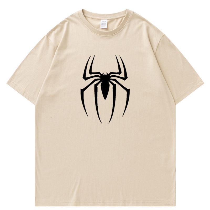 Loose And Comfortable Short Sleeves Unisex Unisex Oversized Clothes Summer New Cotton Unisexs Tshirts Spider Pattern Printed Tees