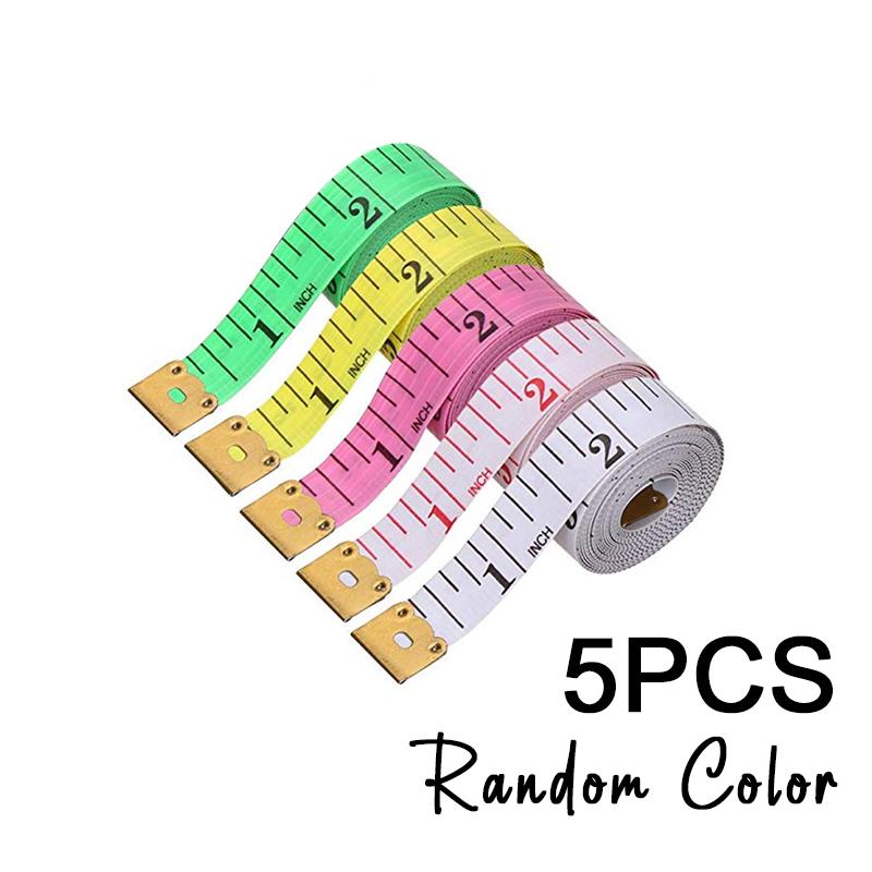 5 шт. Мягкие измерительные ленты разных цветов Портновская линейка с металлическим концом Измерительные ленты для рукоделия Шитье Принадлежности для рукоделия ZYF