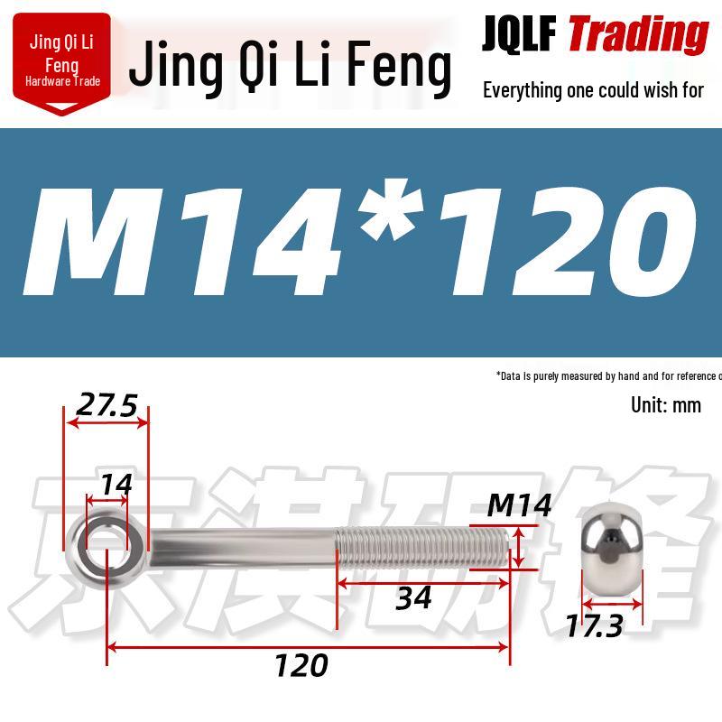 Stainless Steel GB798 Eye Bolt, Full Series M5-M16