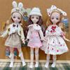 Bjd Dukker 30cm Anime Dukke Fullt Sett 1/6 Bjd 23 Ledd Bevegelig Kropp Med Skjørt Hatt Hodeplagg Jenter Kle På DIY Leker Reborn Kawaii