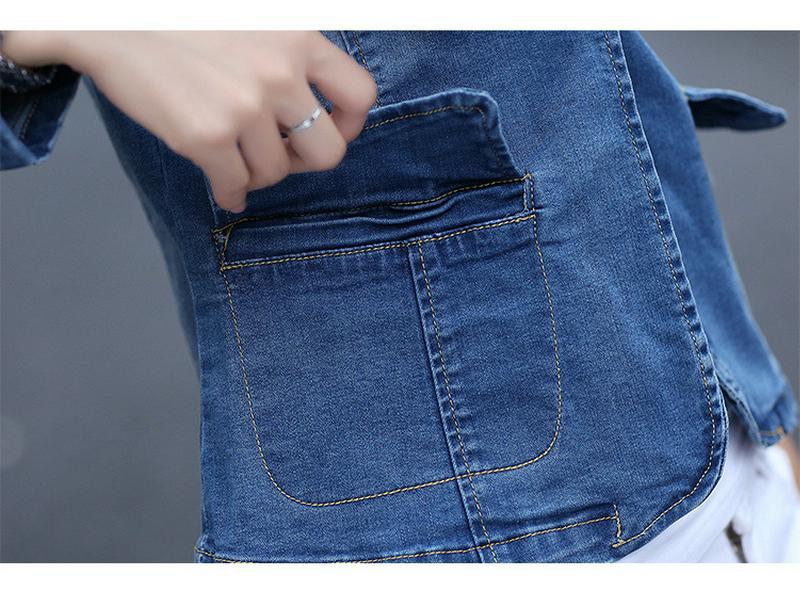 2023 Women's Fashionable Korean-Style Denim Jacket: Slimming, Short, Spring/Autumn Suit