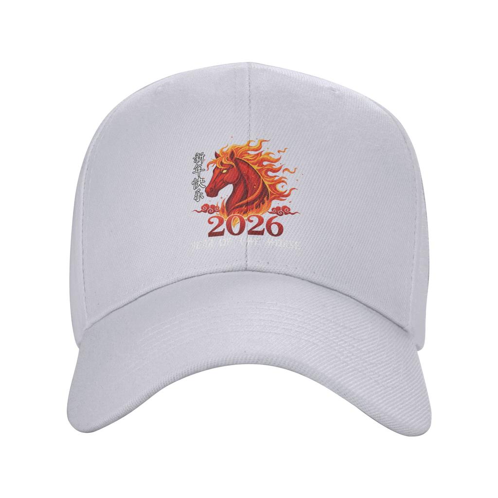 Year of The Horse Lunar Chinese New Year Fire Horse Baseball Cap Outdoor Gym Hip Hop Hats Women Men Trendy Print Snapback Cap