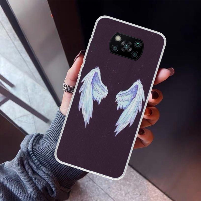

Angel Wings Feather Phone Case For Xiaomi Poco X5 X6 X7 Pro F7 Ultra M7 Redmi 15C 15 13C 13 12C 12 10 10C 10A 9 9C 9T 9A Cover P Xiaomi Poco F7 Ultra