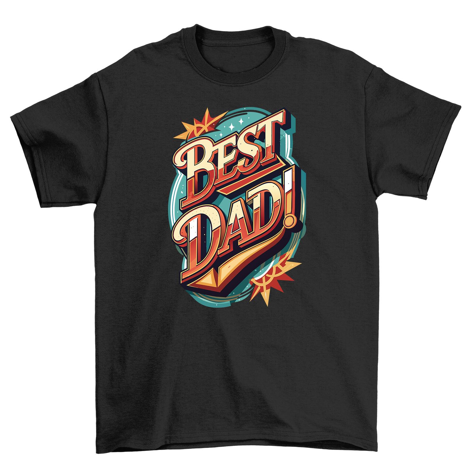 Star Best Dad T-Shirt Mens Womens Tees Top - Stellar Dad Alert! Funny T-Shirt Mens Womens Tees Top, Unisex Printed Design. L