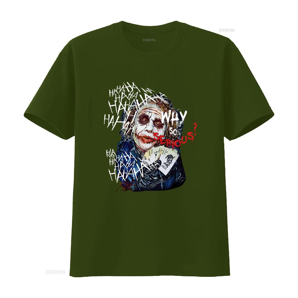 Why So Serious Movie Art Print T Shirt for Men Sizes M 4XL Vintage Washed Designer Clothes Stretched Streetwear Stylish Casual