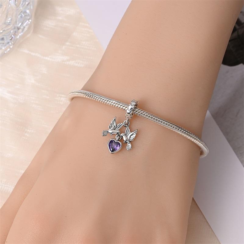925 Silver Dove Of Peace Charms Pendant For Women Fit Bracelet DIY Birthday Party Jewelry Gifts