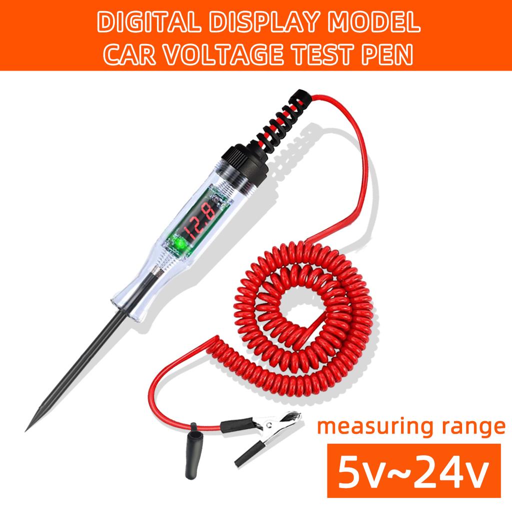 Auto LKW Spannungs-Stromkreisprüfer Digital LED Lange Sonde Stift Glühbirne Automobil Diagnosewerkzeuge Autoreparatur 6V 12V 24V 36V 70V DC
