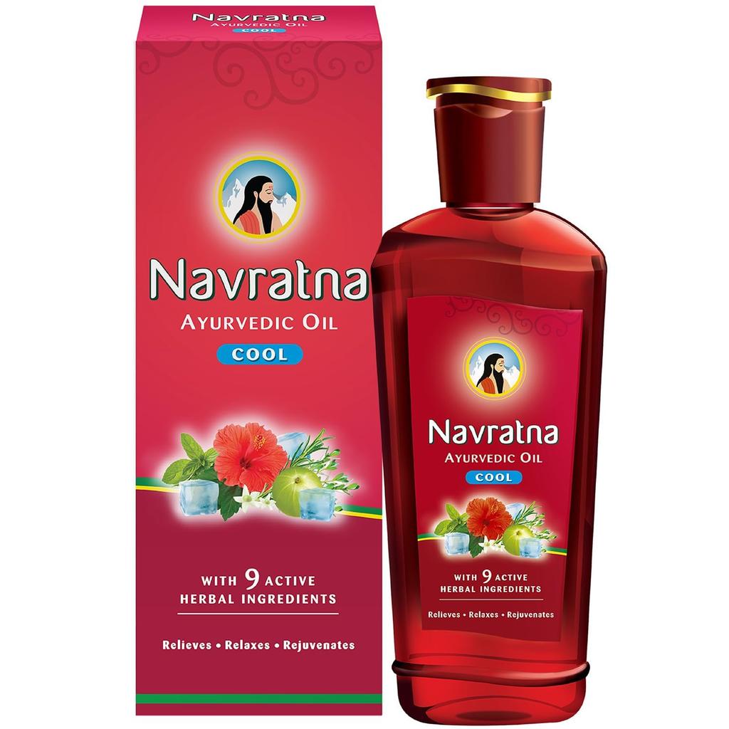 Navratna Cool Massage Oil For Daily Stress Relief And Body Relaxation Soothing Ayurvedic Scalp Care Blend 300 ml