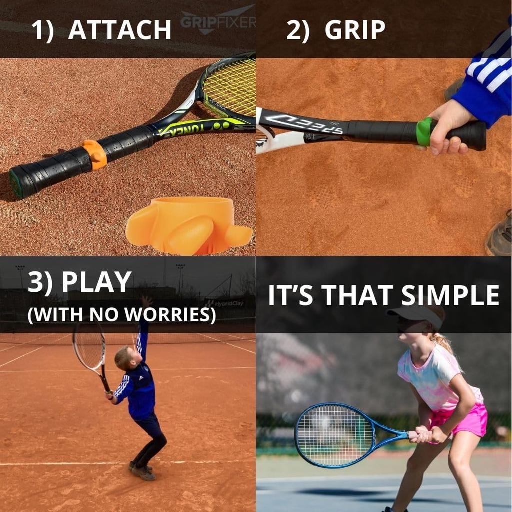 GRIPFIXER Tennis Sicherstellen Richtiger Griff Ultimatives Trainingsgerät Lehrhilfe Dänische Innovation Klein Rechts 3er-Pack & - -