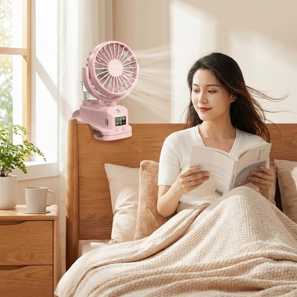 2-In-1 Design Humidifier 2 Humidity Settings Clip Fan Refrigerating Air Cooler  Dormitory Use