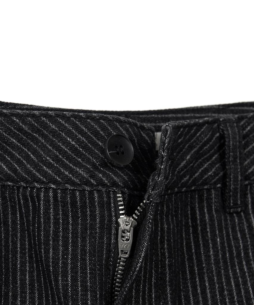 EXCONTAINER Pin Stripe Wide Denim Pants (Black)