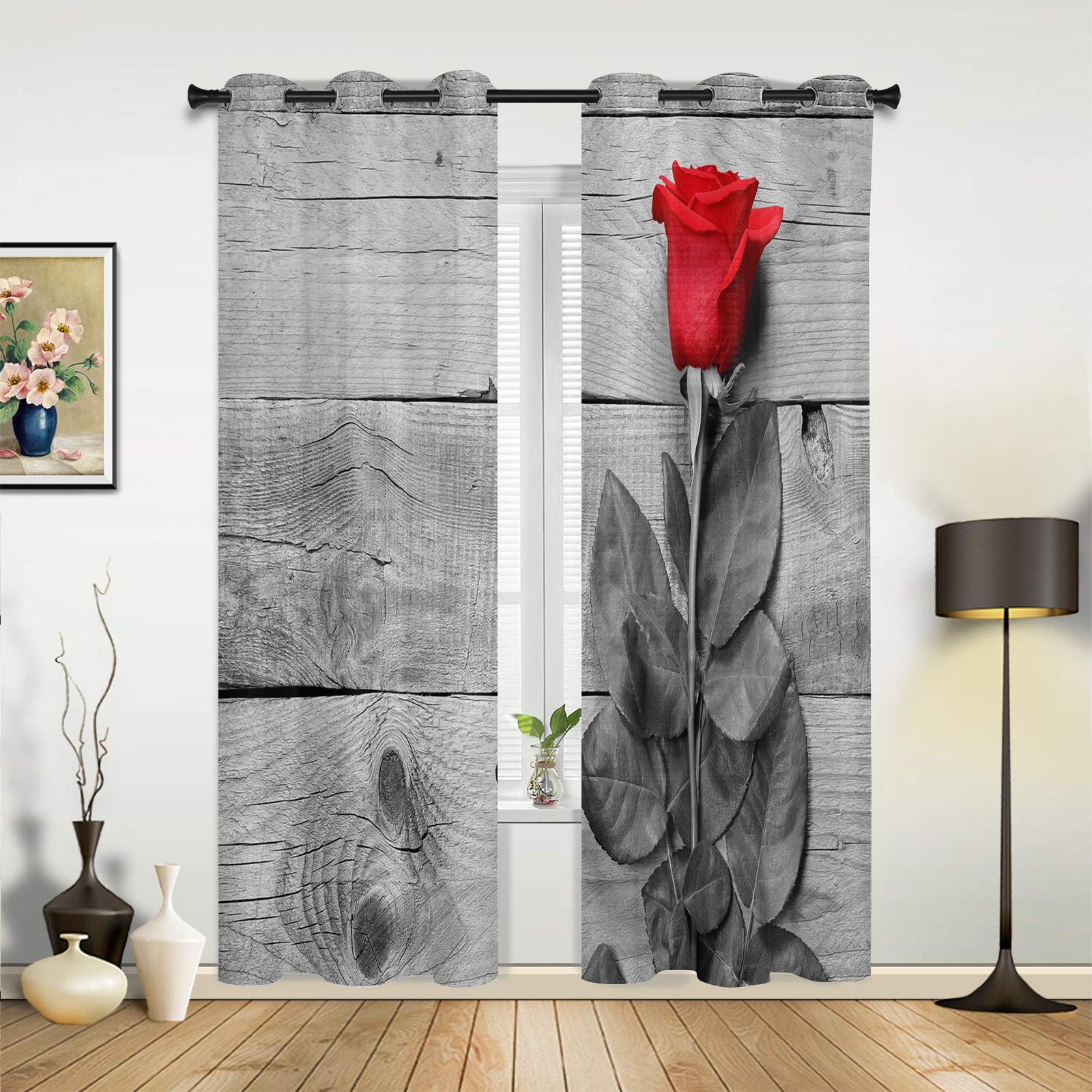 Роза Цветок Деревянная Доска Современные Шторы Для Окна Гостиной Спальни Шторы Жалюзи — фото 3