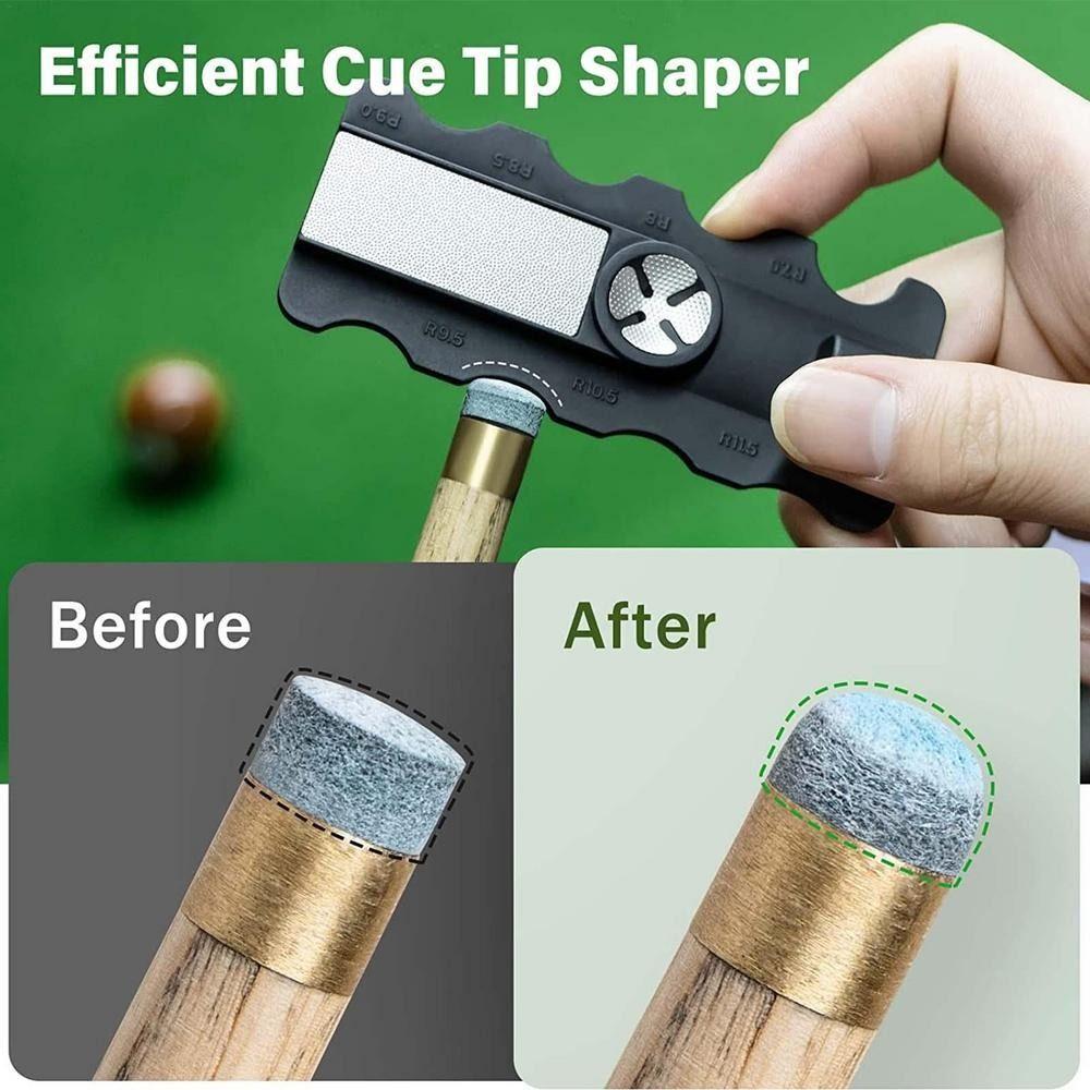 5 in 1 Snooker Cue Trimmer Easily Shape 5 In 1 Pool Cue Tip Tool Suitable for 8 Sizes of Rod Heads