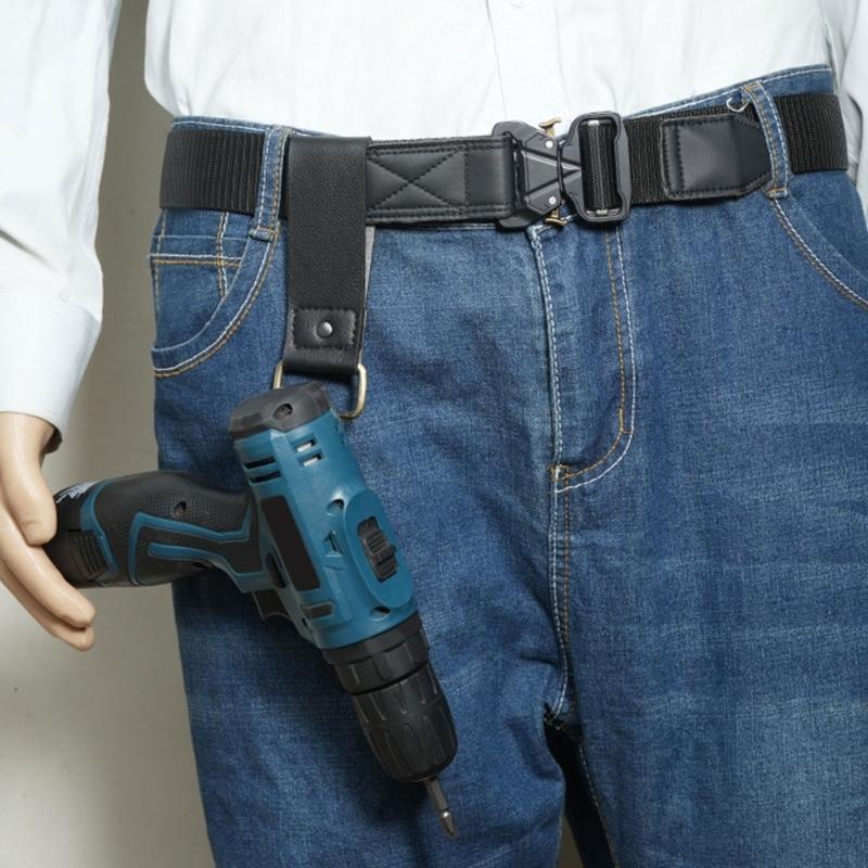 Lightweight Leather Tool Pouch With Reinforced Stitching Rivets For Securing Tape Measures Keys Accessories