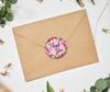 Darling Souvenir Round 45 Pcs Floral & Vines Border Black Thank You Stickers Envelope Seal-1.6