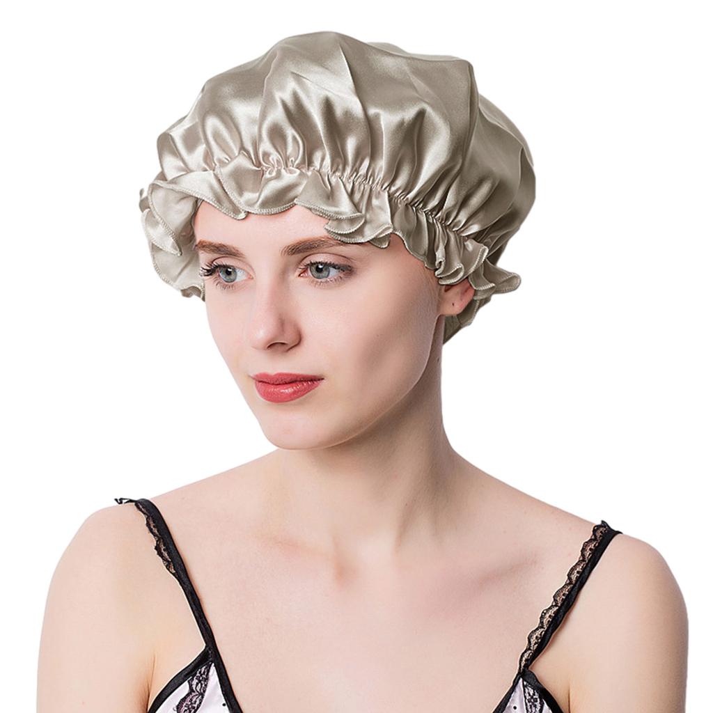 Reusable Bonnet Cap Soft Shower Cap for Bathing Sleeping Hair Care Sleep Cap