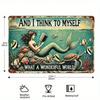 Coasterhome Meerjungfrau Ozean Wandkunst Metallschild Inspirierendes Poster