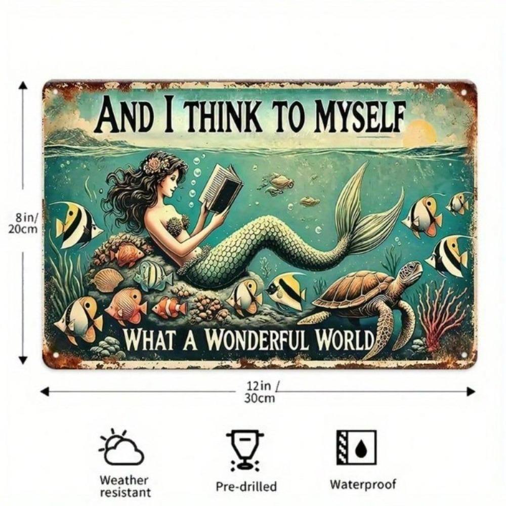 Coasterhome Meerjungfrau Ozean Wandkunst Metallschild Inspirierendes Poster