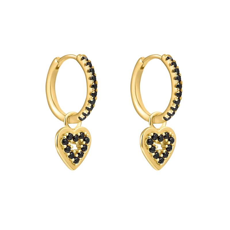 Rainbow Colored Zircon Ear Buckle Set, Love Water Drop Pendant, Small Earrings, Light Luxury and Exquisite Stacked Women's Earrings.
