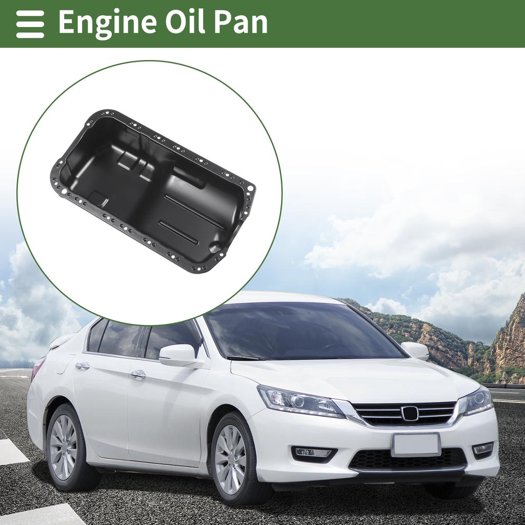 UXCELL 1 Pc No.11200PT0010 Engine Oil Pan for Honda Accord 1990-1997 Iron Black