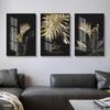 Abstract Golden Leaf Plant Wall Art Canvas Painting Nordic Posters and Prints Wall Pictures for Living Room Modern Home Decor