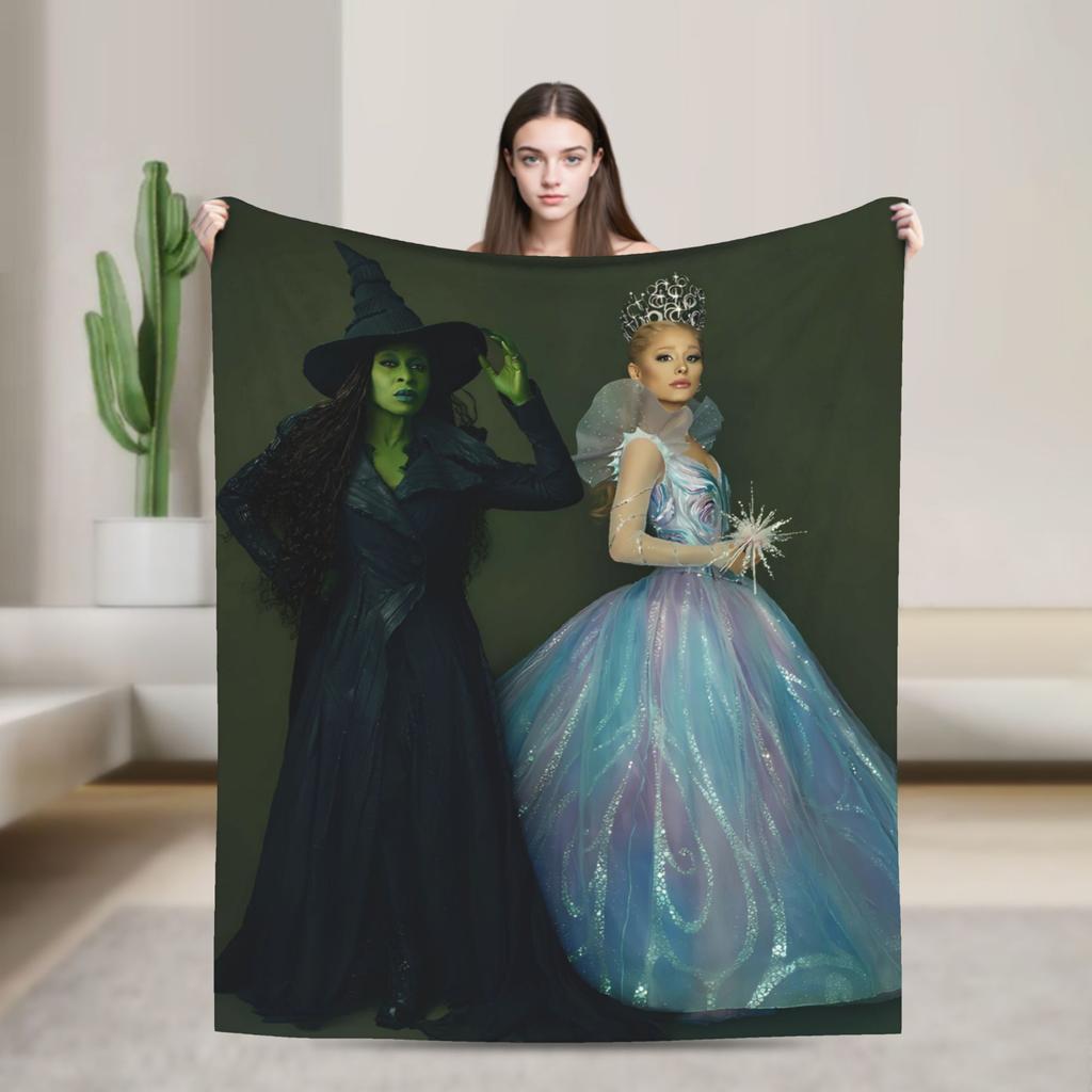 2025 New Wicked For Good Elphaba & Glinda Blanket Soft Plush Throw Blanket For Couch Chair Picnic Flannel Bedspread Bed Cover