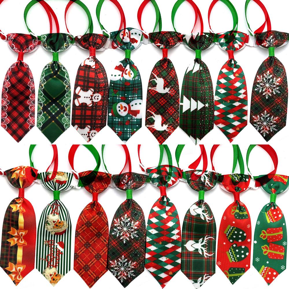 50/100pcs Christmas Pet Dog Bow Tie Adjustable Dog Collar Pet Bow Neckties Party Grooming Supplies Xmas Pet Bow Tie (as the picture,50pcs)