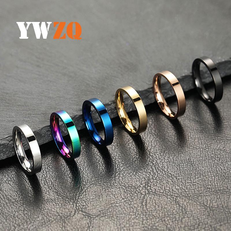 

Trendy Women s 4mm Polished Stainless Steel Couple Ring - No Fading, Unique Design 10