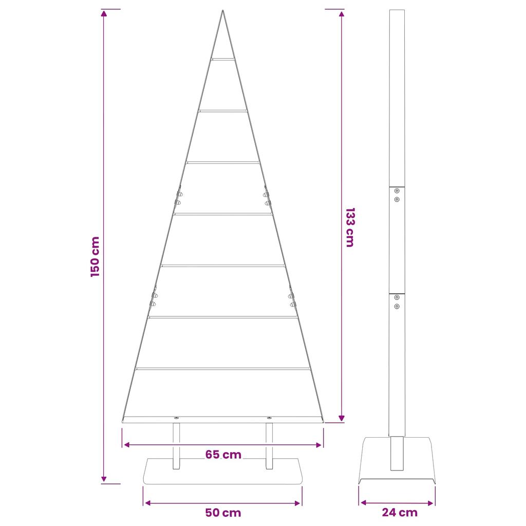 Metal Christmas Tree KUOPIO 150 cm Steel Gold