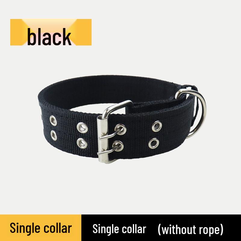 Adjustable Leather Dog Collar with Anti-Escape Double Buckle for Small, Medium, and Large Dogs