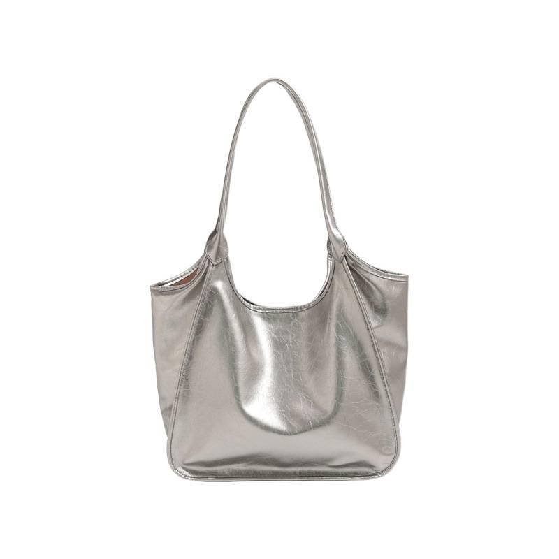 Premium Niche Design Silver Tote Bag Women's 2025 New Large-capacity Commuter Shoulder Portable Underarm Bag