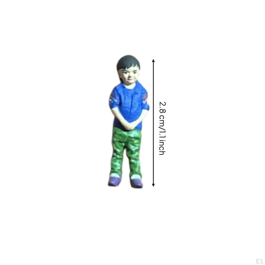 Boy Figurine 1/64 Scale Miniature Micro Diorama Figure for Collectors,