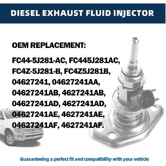 Diesel Exhaust Fluid Injector DEF Injector Compatible With Ram 2500 3500 4500 5500 6.7L 2013-2022 Ford F250 F350 F450 F550 Super Duty 6.7L Diesel