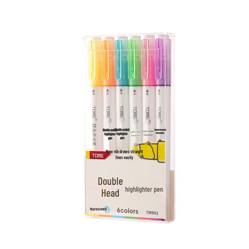 TOME Dual-Head Fluorescent Highlighters for Colorful Planning and Decoration