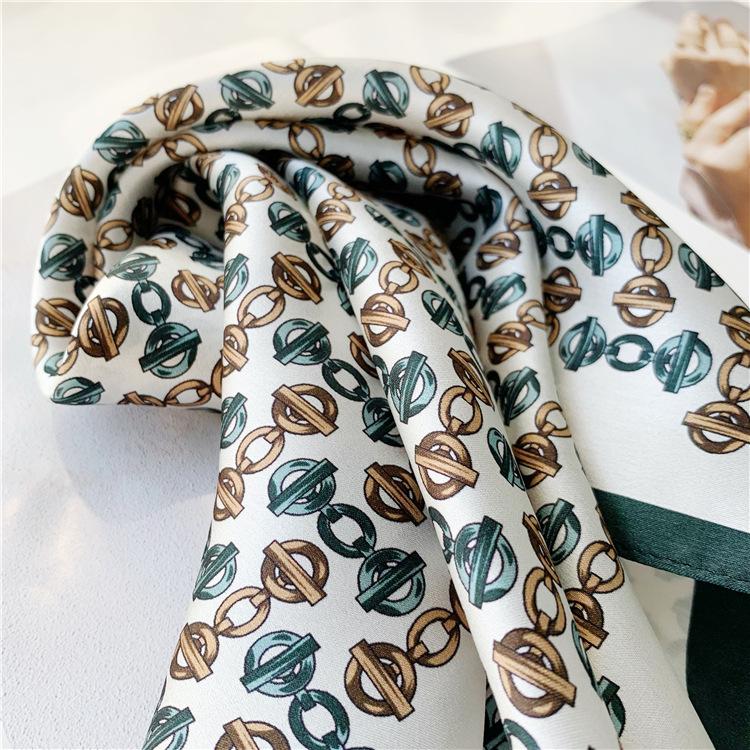 53*53 см квадратный шелковый шарф женский модный принт маленький шейный платок офисный — фото 12