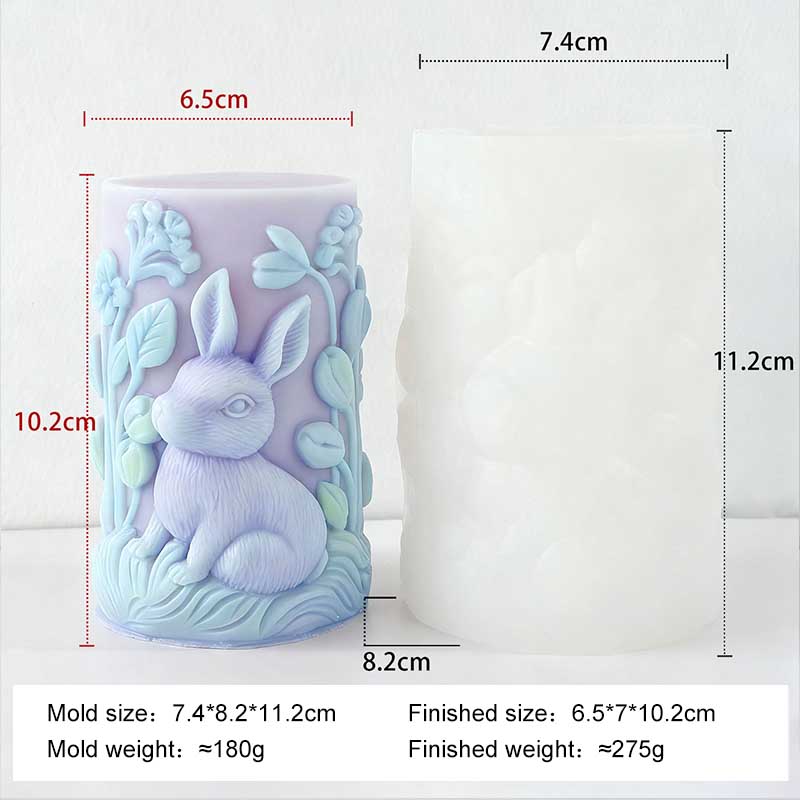 

3D Рельефный Цилиндр Пасхальный Кролик Силиконовая Форма для Свечей Ручная Работа Арома Гипс Смола Форма для Декорации Принадлежности для Изготовления Свечей