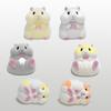 Creative Super Cute Mini Hamster Flocked Toy Model Cartoon Small Animal Fat Hamster Desktop Small Ornaments Birthday Gifts