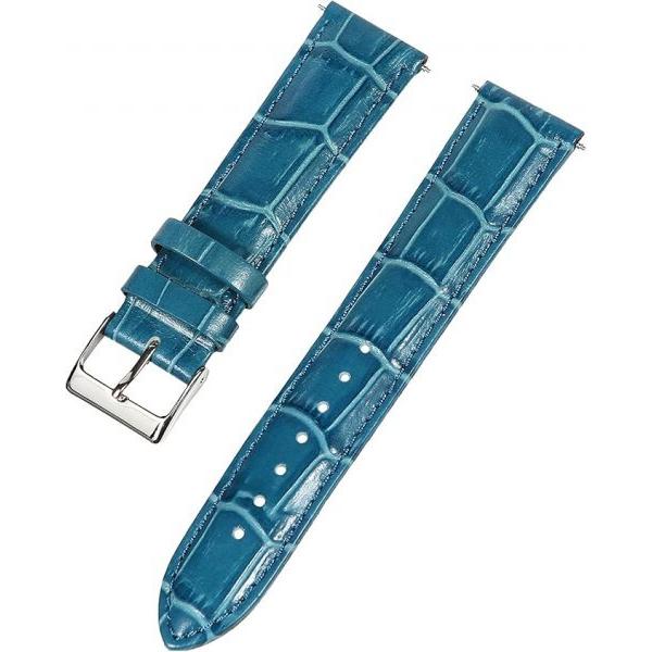 [Unused item] [Ready to ship] [Initial defect warranty included] Timex genuine compatible 20mm leather belt crocodile style blue unused Weekender