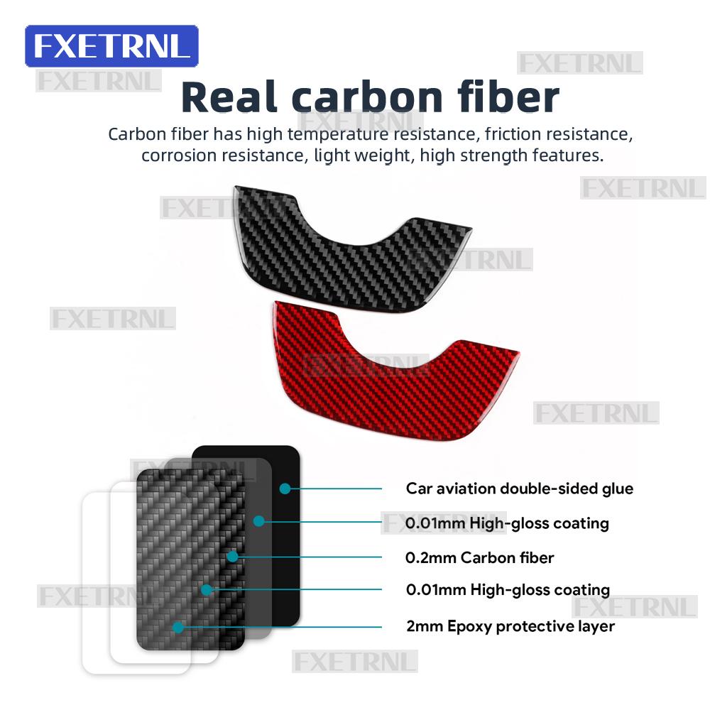 Real Soft Carbon Fiber Sticker For Skoda Fabia 2 MK2 5J 2010 2011 2012 2013 2014 LHD RHD Car Steering Wheel Center Panel Trim