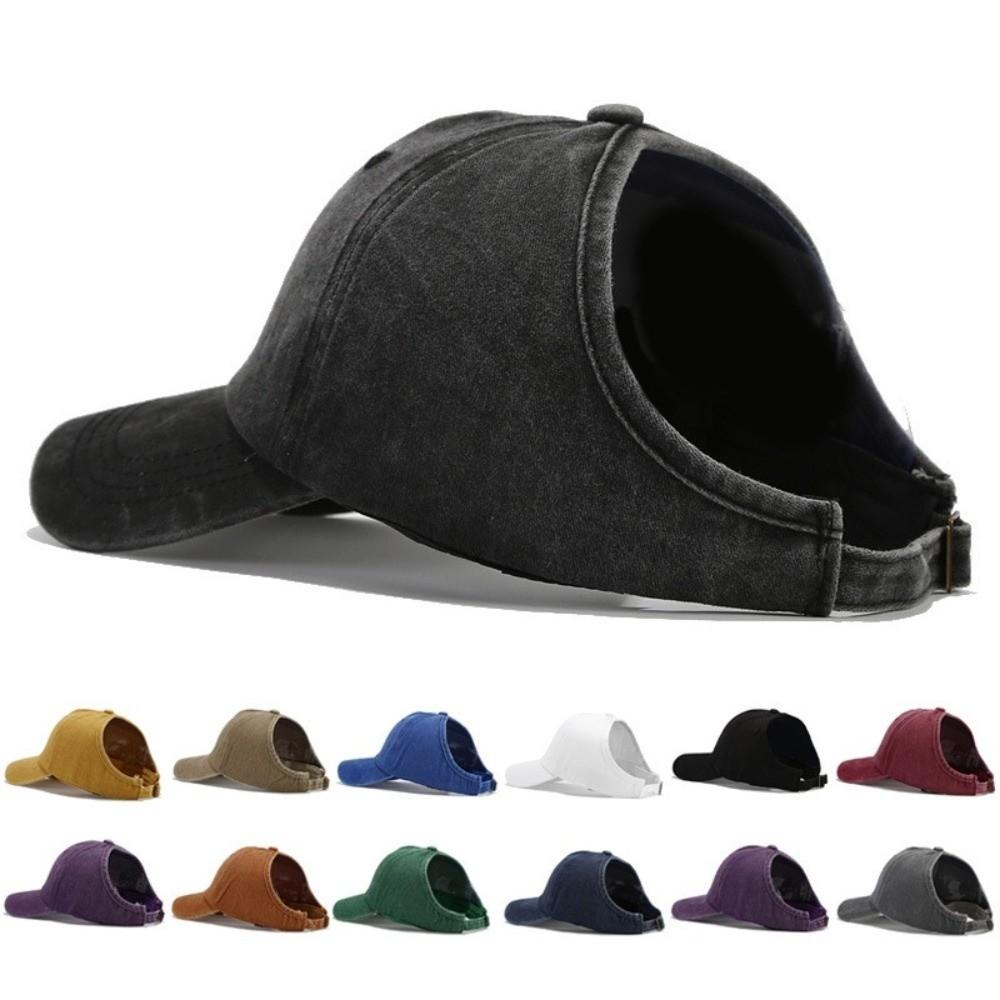 Hip Hop Empty Top Hat Solid Color Sun Protection Peaked Hat Vintage Washed Baseball Cap Outdoor